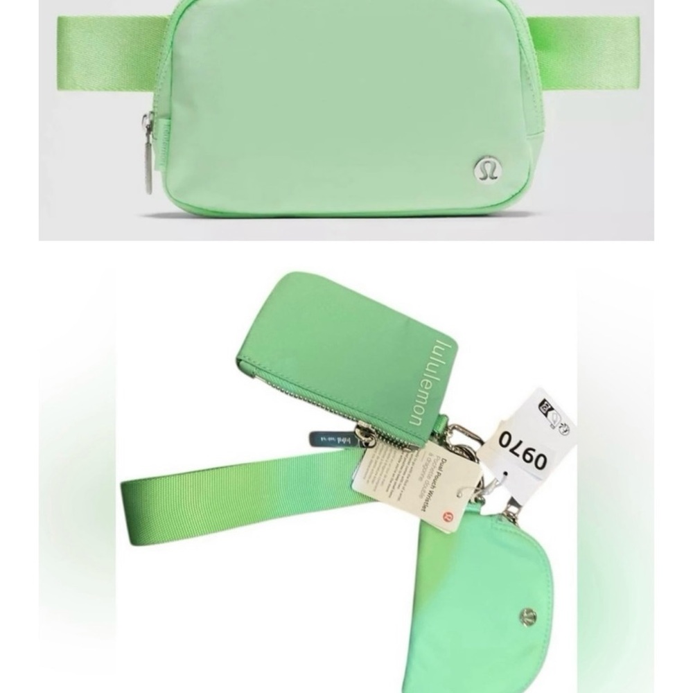 Lululemon Citra Lime Belt Bag and Dual Pouch Wristlet Keychain Bundle Set NWT